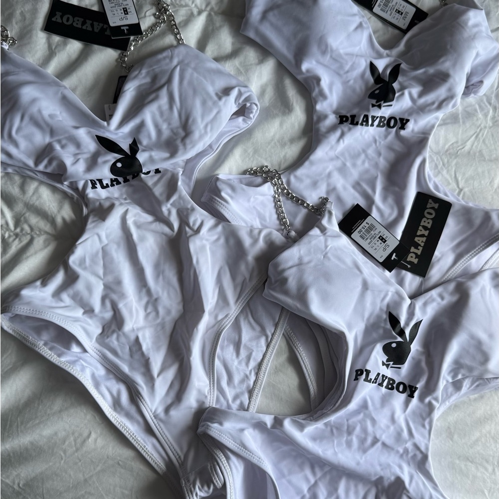 PLAYBOY White One Piece Swimsuit